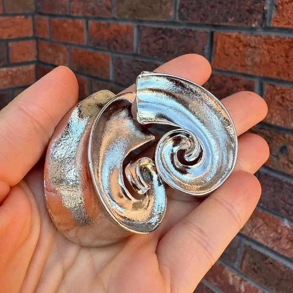 ZARA SEMI-CIRCULAR SILVER GOLD  EARRINGS - Picture 5 of 16